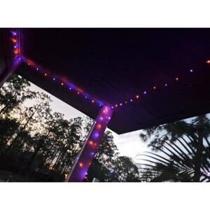 2 Pack Purple and Orange Solar Halloween Lights Outdoor, Total 80 FT 240 LED